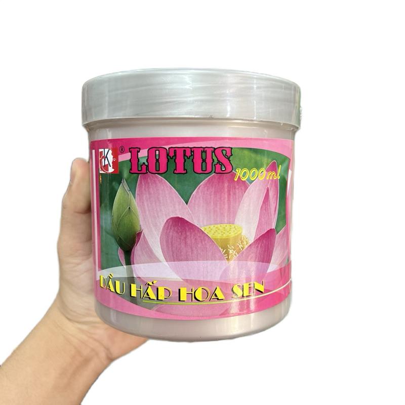 Lotus 1000ml Dầu Hấp Dưỡng Tóc Hoa Sen LK 1000ml - Tái Tạo Biểu Bì Tóc Giảm Hư Tổn Dưỡng Ẩm Tự Nhiên Thơm Mềm Mượt Tóc