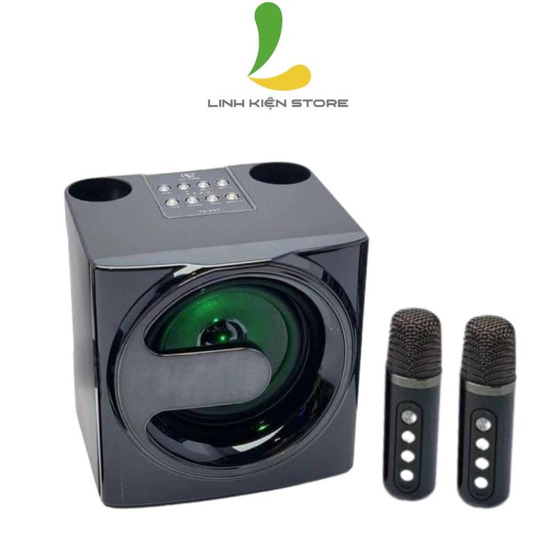 Loa Bluetooth Karaoke YS207 (YS-207) - Loa xách tay chất liệu nhựa cao cấp kèm 2 micro không dây nhẹ hơi dễ hát