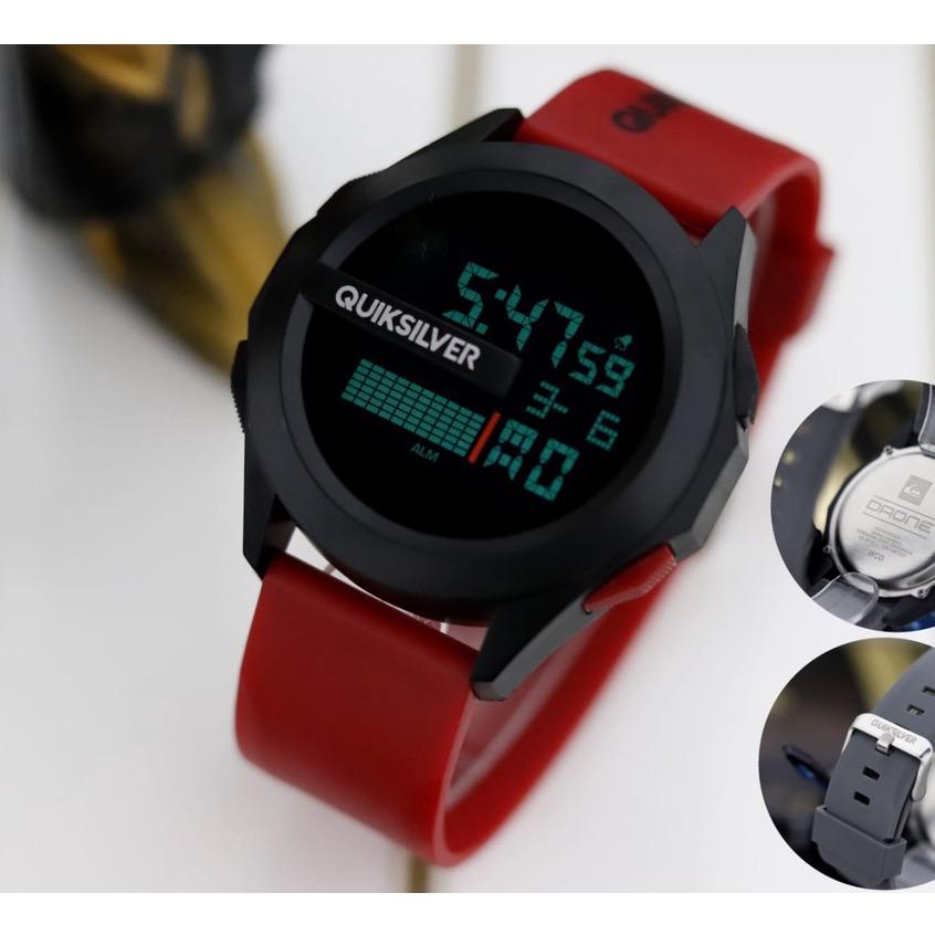 JAM TANGAN QUIKSILVER PLAT DIGITAL STRAP RUBBER Pria Stopwatch