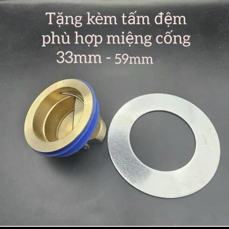 Nắp đậy cống thoát nước sàn nhà tắm chống mùi hôi chống côn trùnġ  mạ đồng bền chắc kèm vòng đệm phù hợp kícḣ thước từ  4 đến 5,5  cm