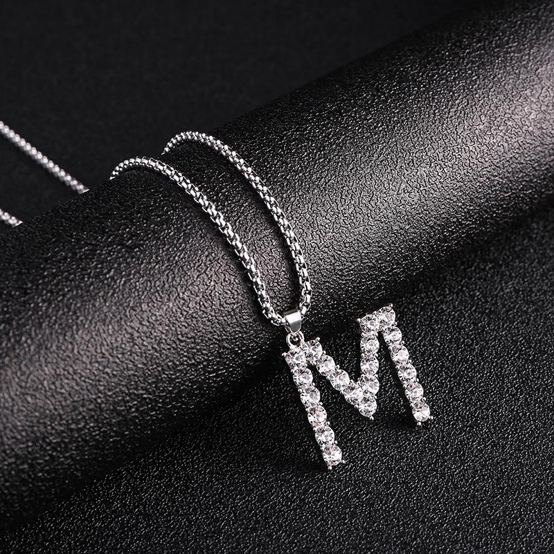 Product Introduction of Vòng Cổ Tiếng Anh, Meihang, Chất Liệu Thép Không Gỉ, 26 Chữ Cái, Dành Cho Phụ Nữ, Dát Kim Cương, Vòng Cổ Mặt Dây Chuyền, Phụ Kiện Trang Sức Thời Trang 3