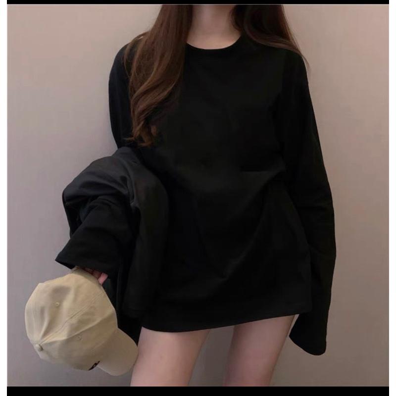 ÁO THUN NỮ DÀI TAY ,CHẤT COTTON KHÔ 3158 FORM RỘNG DÁNG DÀI SIÊU XINH