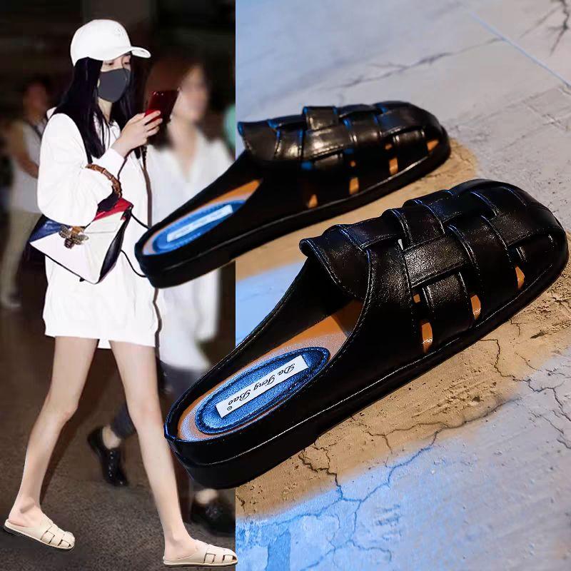 Product Introduction of 2024 Popular Roman Sandals Women's 2024 New Spring and Summer Toe Box for Outdoors Pumps Half Slippers Women's Slip-on Mules Shoes 1