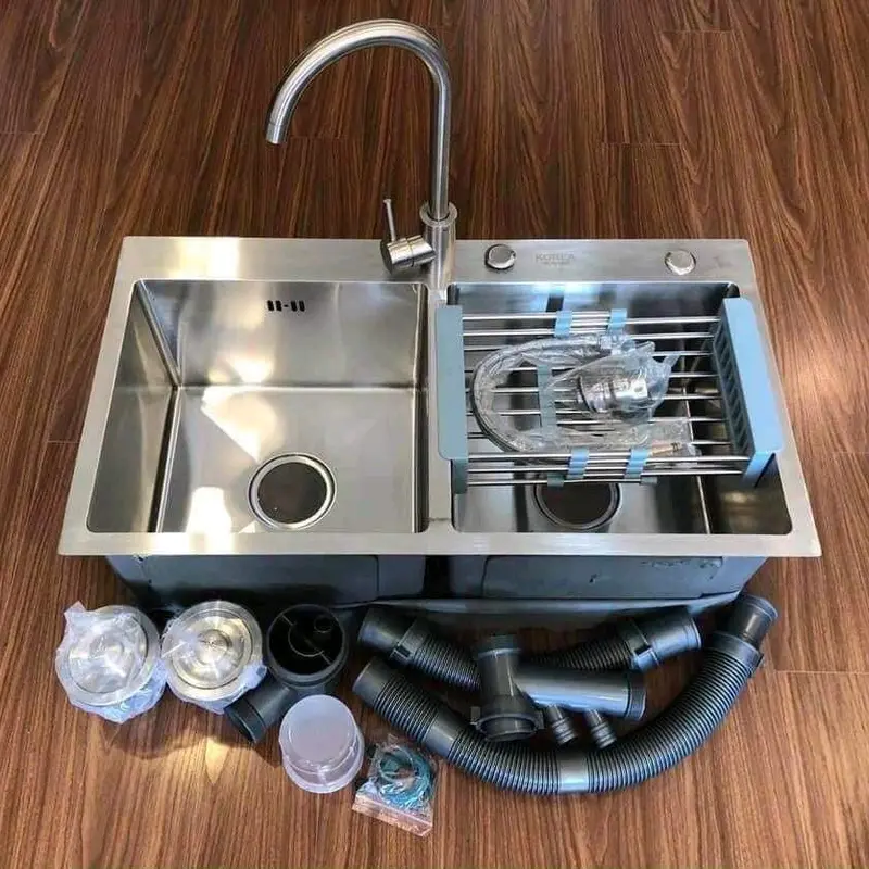 Chậu rửa chén inox 304 chưa bao gồm vòi và bộ xã 2 hộc ( KT 82x45) 1