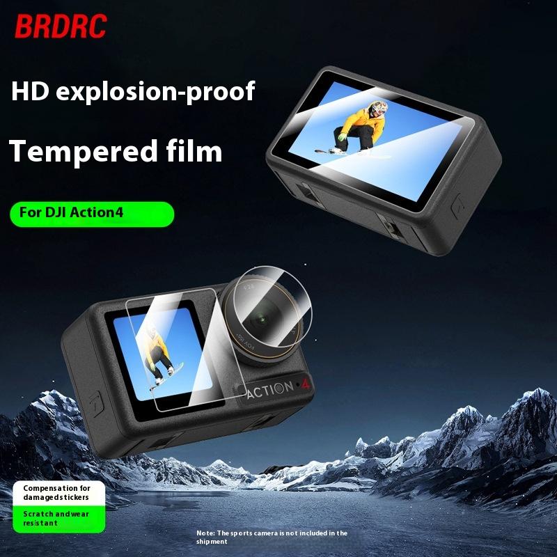 Phim cường lực, Thích hợp cho DJI OSMO ACTION 4, phim kính cường lực cho ống kính máy ảnh hành động, phim kính màn hình, bao gồm phụ kiện 0