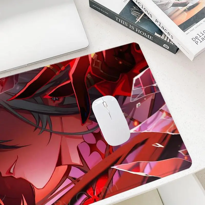 Anime Emotions Passionate Style Mouse Pad, Rectangle Gaming Mouse Pad, Non-Slip Rubber Base Stitched Edge Desk Pad for Home Office 7