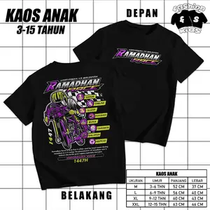 Kaos Anak Ramadhan Race 2026 Marhaban Ya Balapan Vol 2 Drag Bike Baju Ramadan Race Repeat 1447H Terbaru