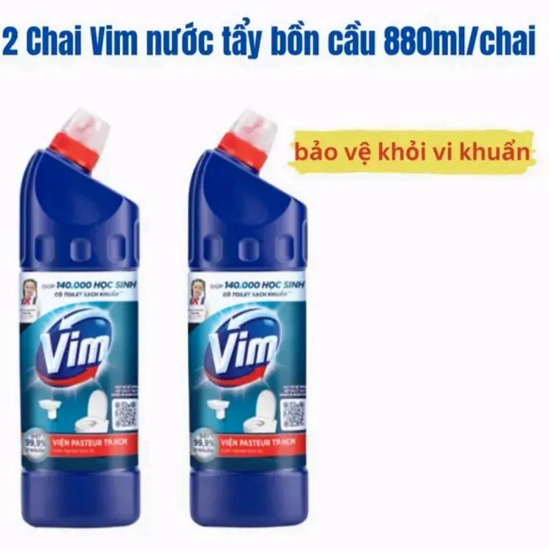Combo 2 chai vim tẩy bồn cầu loại 880ml Làm Sạch chanh vàng không gây dị ứng 0