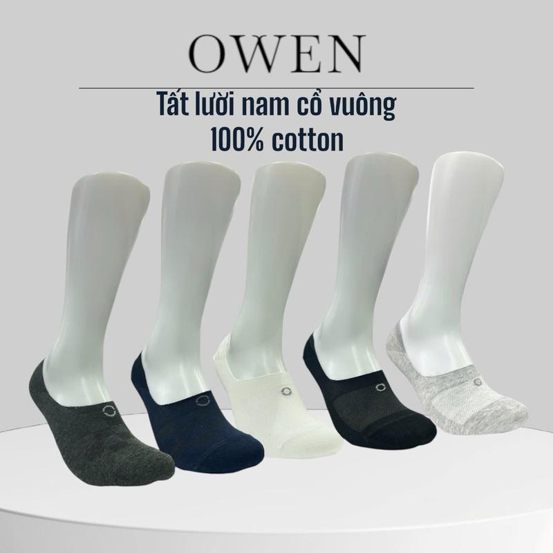 OWEN- Vớ/Tất nam lười, tất đi giày lười cổ vuông Owen thoáng khí, khử mùi, không xù, 100% cotton