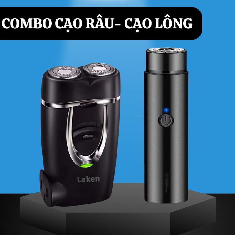 Combo cạo râu tỉa lông tiện lợi, máy cạo râu mini, lưỡi cạo râu cầm tay sắc bén
