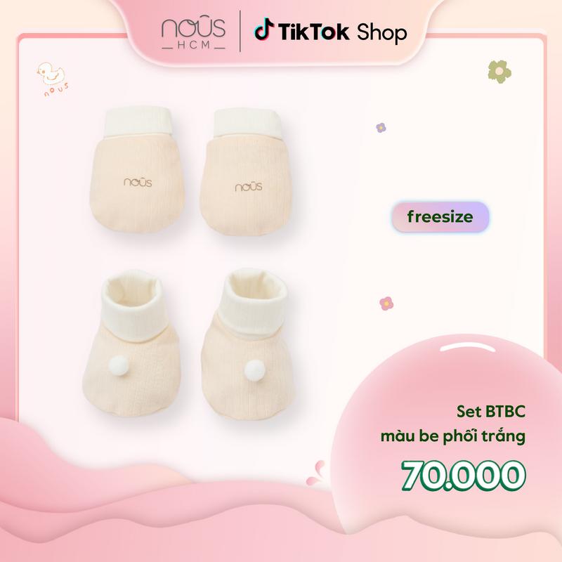 [Nous phụ kiện] BST T9 Set bao tay bao chân cho trẻ sơ sinh Nous hai màu (cho bé dưới 5kg)