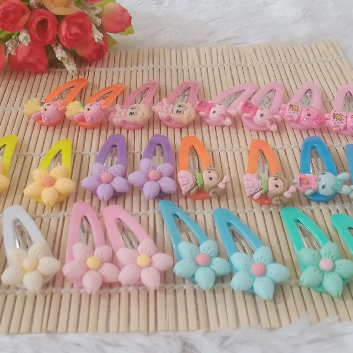 jepit rambut karakter clay lucu Plastik