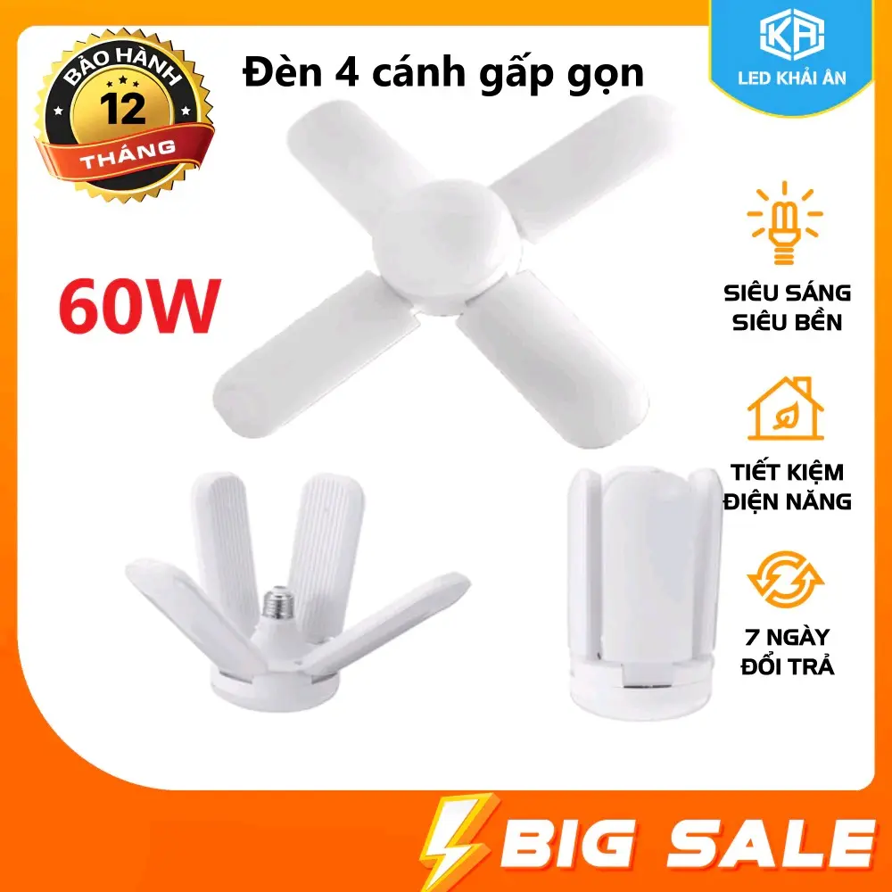 Bóng đèn 4 cánh 60w siêu sáng có bảo hành
