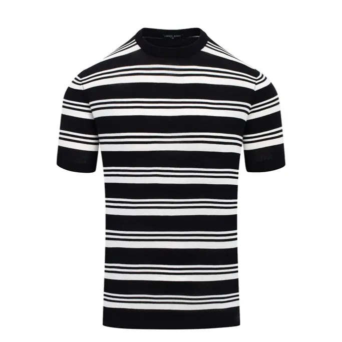 Áo Tshirt len kẻ ngang đen trắng