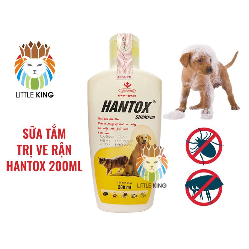 Sữa tắm trị ve rận, bọ chét, ký sinh trùng cho chó mèo Hantox Shampoo 200ml
