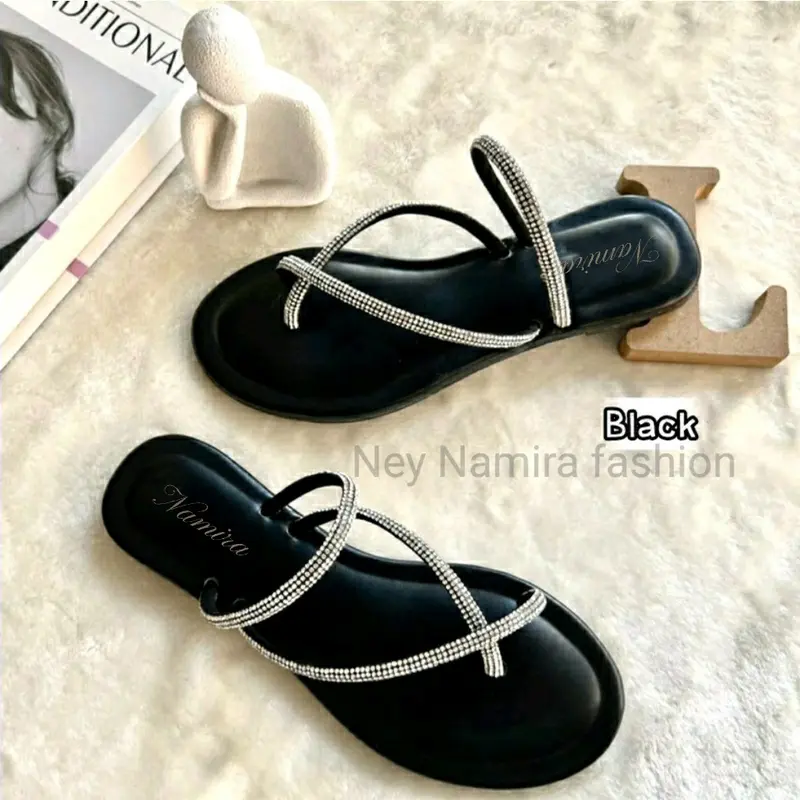 Selasa Bergaya Power Shop sandal wanita Sandal Jepit Import Model Tali Tengah Variasi untuk Wanita -Fashion Sandal jepit sederhana 2425-2H Sendal 0