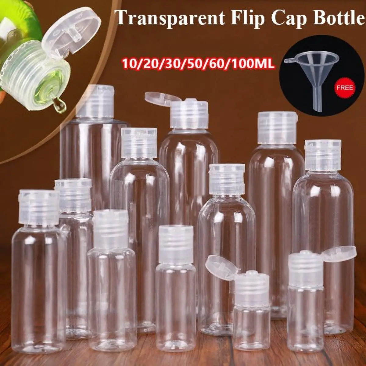 Botol Plastik dengan Penutup Flip, Tersedia dalam 10 / 20 / 30 / 50 ...