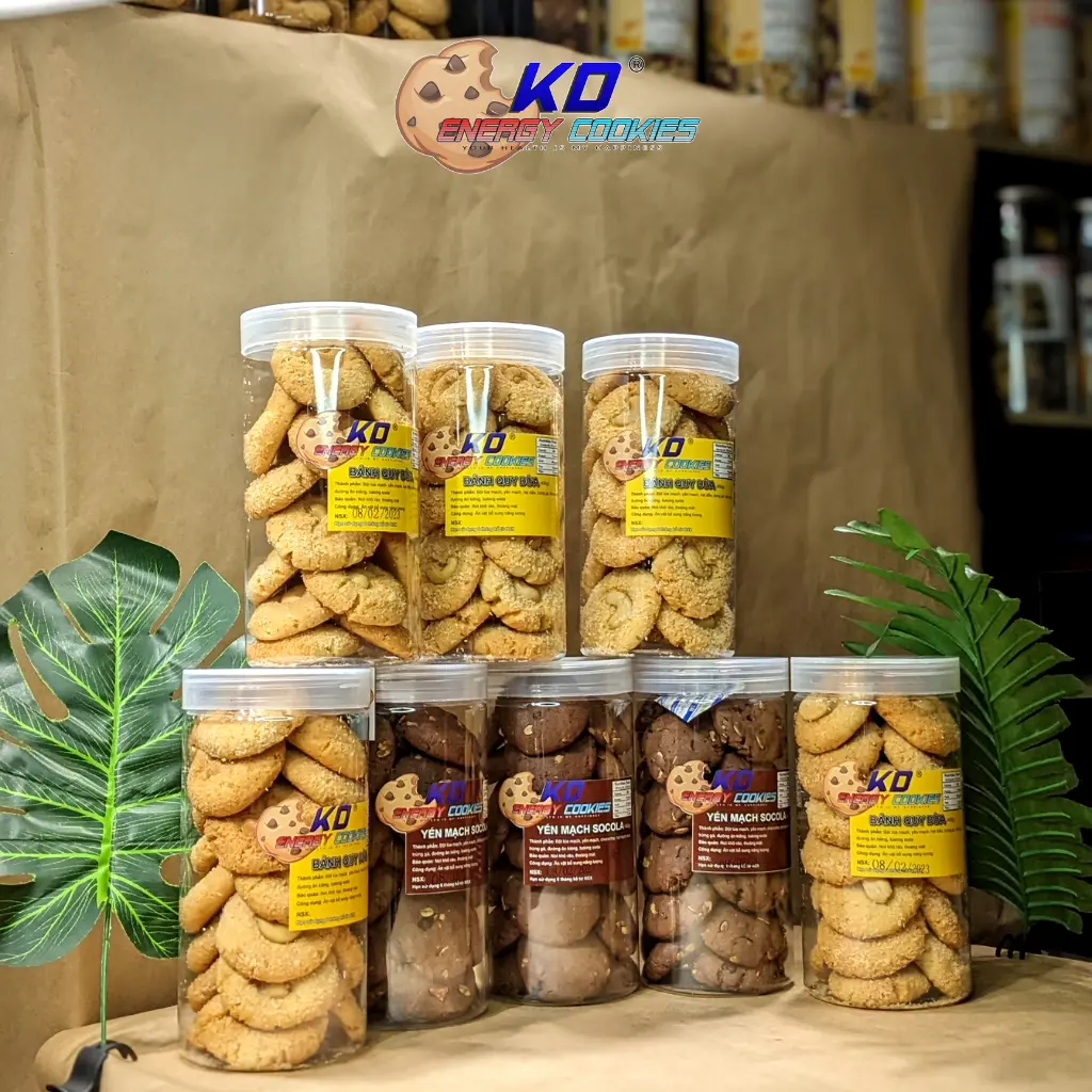 Bánh quy thương hiệu KD Shop 2 vị socola yến mạch và dừa 450g/ hộp ăn