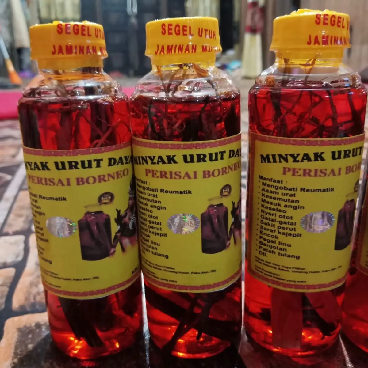 Paket hemat 3 botol minyak urut dayak prisai borneo asli kalimantan Organik