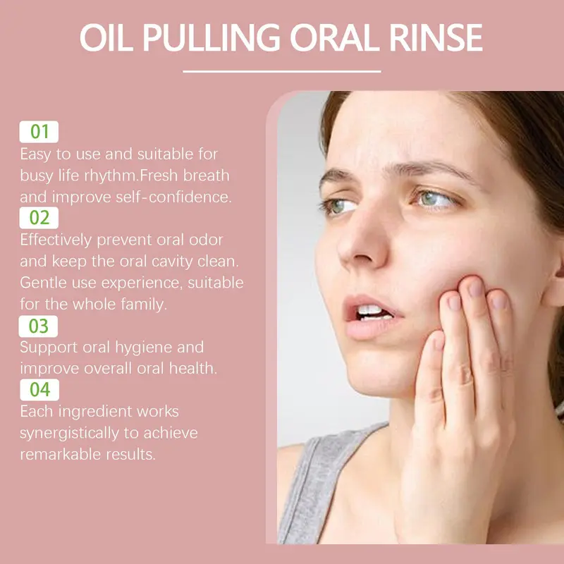 Oil Pulling Mouthwash, Oral Care Mouthwash, Daily Oral Care Product for Men & Women, Dental Care Product for Home & Travel 2