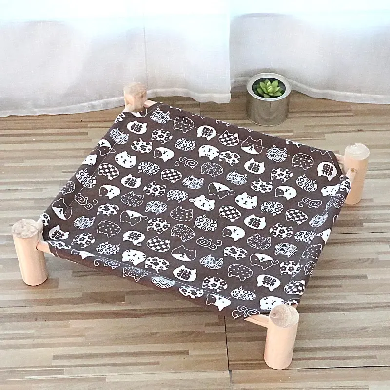 [ Giường VÕNG chân gỗ ] võng treo lồng cho chó mèo nhiều màu nhiều mẫu võng  chó poodle 5