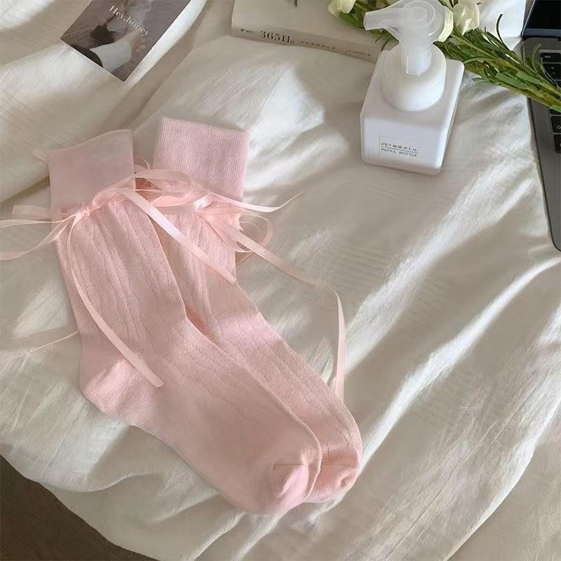Tất vớ Lolita nữ sinh đính nớ tự buộc chất liệu cotton mỏng phù hợp mùa hè TN200 6