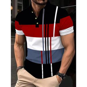 3D พิมพ์เสื้อโปโลแขนสั้นสำหรับผู้ชายที่พิมพ์ได้ น้ำหนักเบา ระบายอากาศได้ดี ผ้าโพลีเอสเตอร์ เหมาะสำหรับการเล่นกอล์ฟกลางแจ้ง