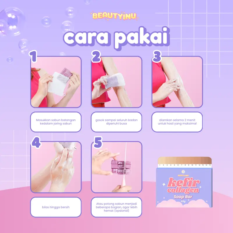 [KHUSUS LIVE] Paket Beautyinu Sabun Pemutih Badan Kefir Collagen isi 2 BPOM 1