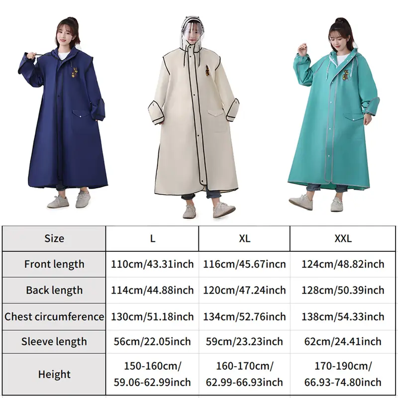 Long Raincoat, Fashionable Raincoat with Reflective Stripe Design, Portable Waterproof Raincoat for Electric Bike Riding, Outdoor Essentials 1