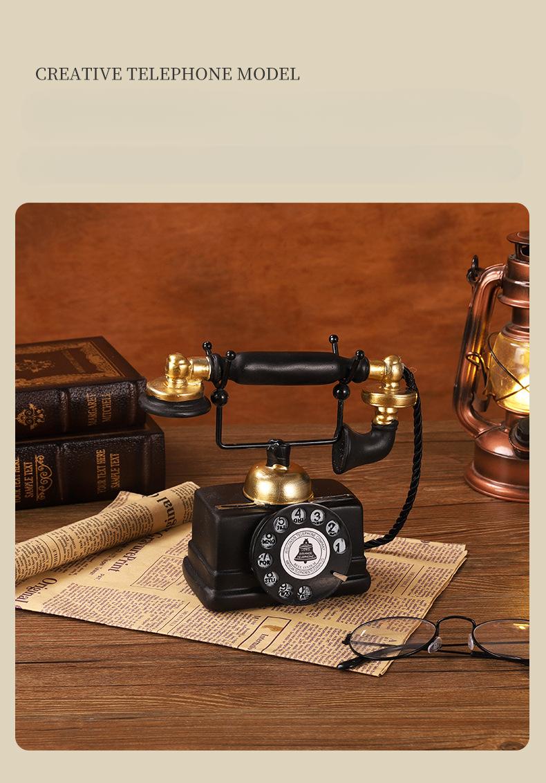 Product Introduction of American Retro Telephone Decoration Home Living Room and Wine Cabinet Decorations Bar Shooting Props Nostalgic Telephone Model Ornaments 2