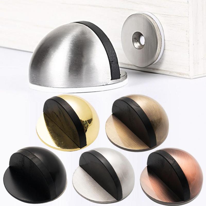 Product Introduction of Door Stopper Non Punching Sticker Stainless Steel Rubber Door Stopper Door Holders Catch Floor Mounted Anti-collision Door Stop 1