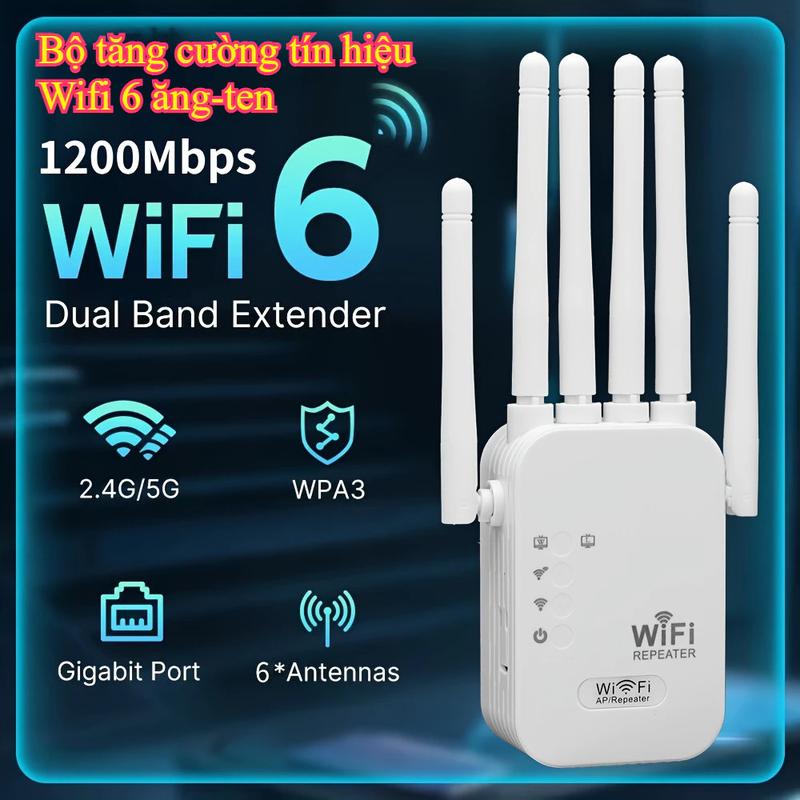  2025 New Bộ Kích Sóng Wifi 6 Râu Tốc Độ Cao 300Mbps Kiêm Cục Kích Wifi Không Dây Siêu Mạnh Bộ Kích Wifi Kết Nối Xa 