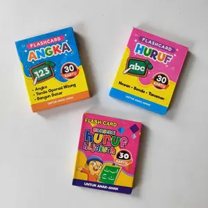 [ISI 3 BOX] Paket Flash Card Huruf Angka Hijaiyah Isi 30 Lingkar Media Anak Edukasi kartu sekata Mainan