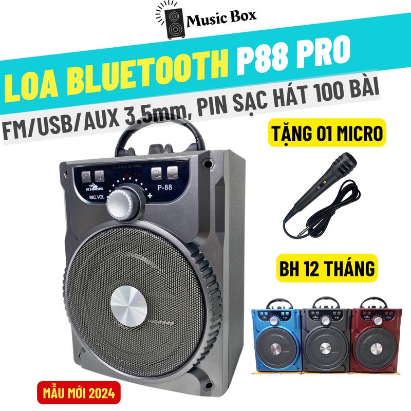 Loa Kéo Karaoke Bluetooth P88, P89 KIOMIC Âm Thanh Cực Đỉnh Pin Sạc Tiện Lợi - Tặng Micro Hát Cực Hay Nghe Nhạc Music Box