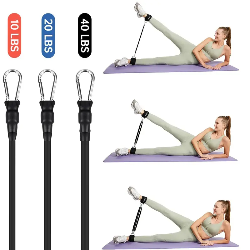 6-Piece Ankle Resistance Band Set – Elastic Straps for Leg/Hip Training |   Home Gym/Fitness |   Women’s Leg Strengthening Equipment 5