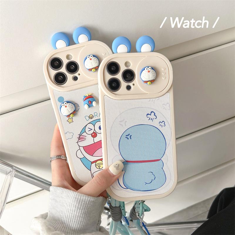 Product Introduction of 3D Cute Cartoon Doraemon for Iphone16promax Apple 14 Phone Case 13 Silicone 12 All-Inclusive 11 Soft 15 3