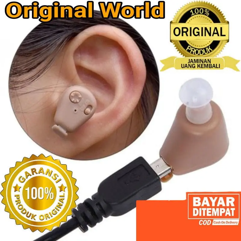 TaffOmicron Alat Bantu Dengar Mini Charger In Ear Hearing Aids - K-88 Original Alat Bantu Pendengaran Kuping Telinga Orang Tua Lansia Amplifier Kontrol APP Dapat diisi ulang 1