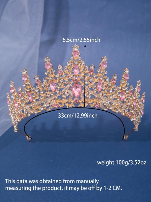 Wedding Crown Design for Women with Artificial Crystal, Rhinestone Princess Tiara for Women, Headband for Wedding Prom Bridal Party Costume 4
