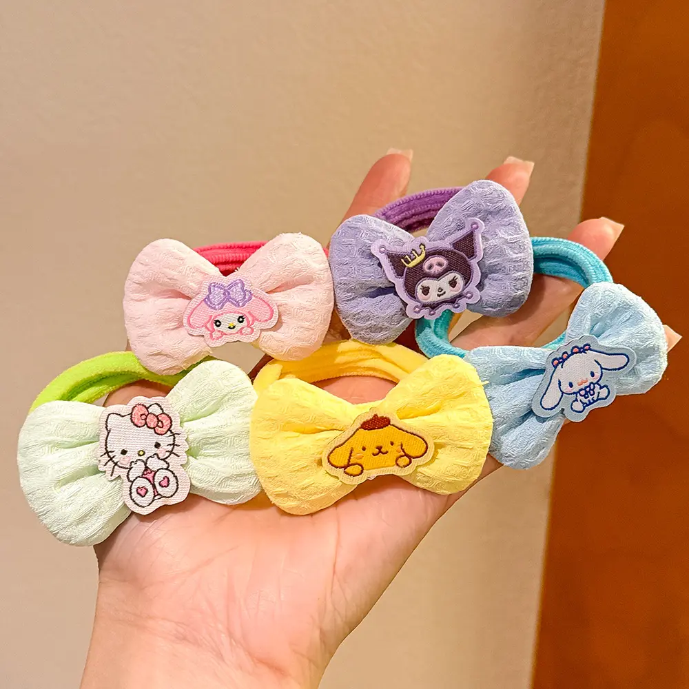 Cute Cartoon Children's Hair Band Bowknot Headband Baby Ponytail Bun Does Not Hurt Hair Rubber Bands Female Hair Accessories