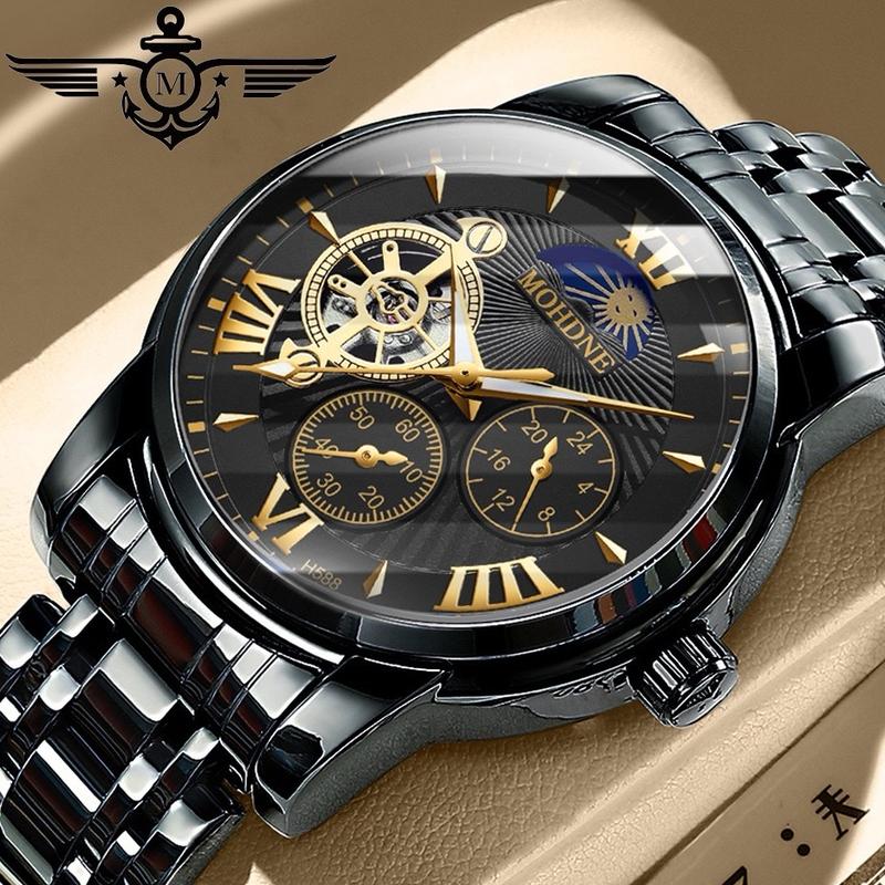 Đồng Hồ Cơ Nam MOHDNE MO4 Chạy Full 6 Kim, Dây Thép Không Rỉ TẶNG KHĂN MỊN LAU, HỘP ĐỒNG HỒ CHÍNH HÃNG ( SỐ LƯỢNG QUÀ TẶNG CÓ HẠN, KIỂM TRA GIỎ HÀNG TRƯỚC KHI THANH TOÁN ) Đeo Tay