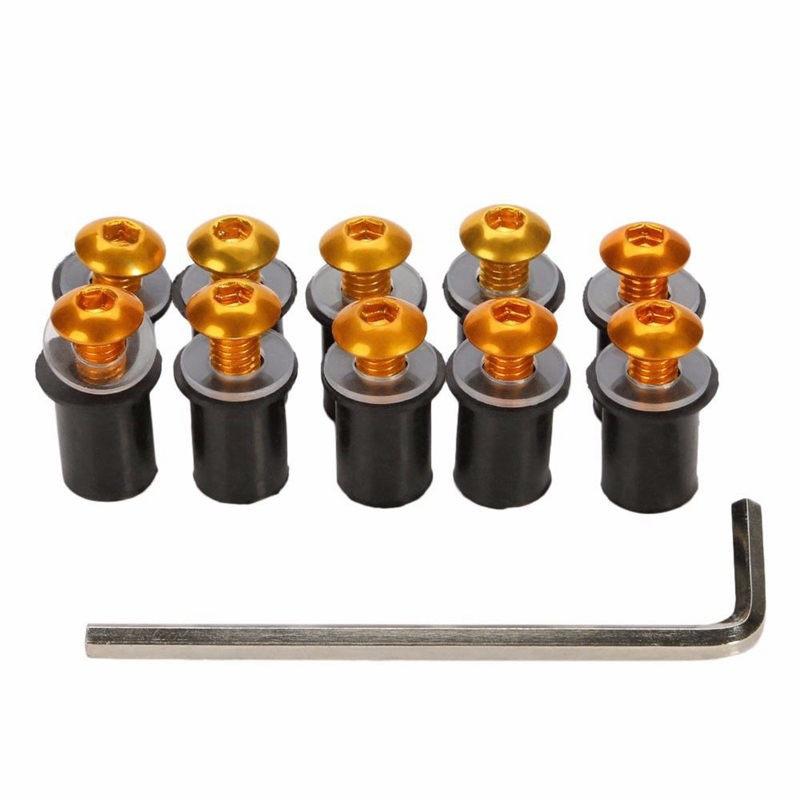 Product Introduction of Bộ Ốc Vít Bu Lông Kính Chắn Gió Xe Máy, 10 Cái, Đai Ốc Giếng M5 15Mm 19