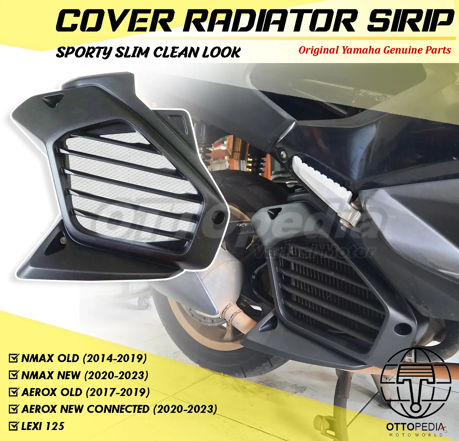 Cover Tutup Radiator Sirip Motor Yamaha NMAX Old/ Nmax New Aerox Lexi Ori Asli YGP Slim Clean Look Custom Jaring