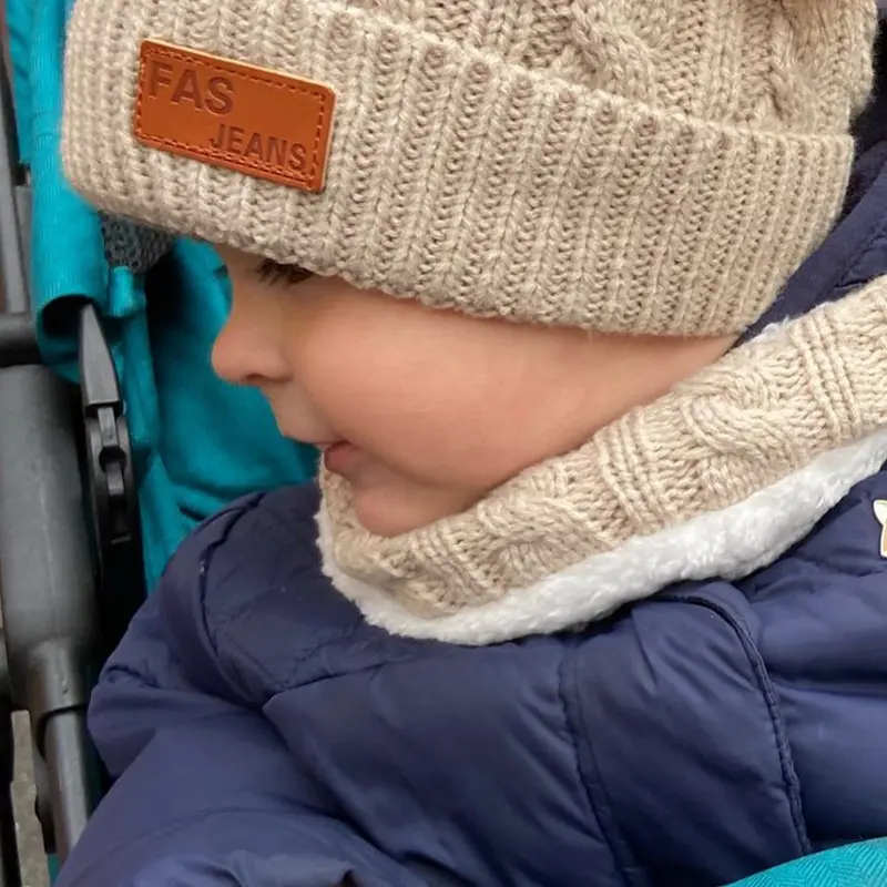3Pcs Topi Kupluk Syal Sarung Tangan Musim Dingin Winter Bayi Anak Bahan Rajut 6