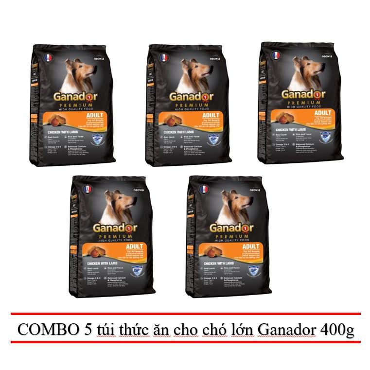 [ Combo 5 gói ] Thức ăn Ganador cho chó con, chó trưởng thành bịch 400g 3