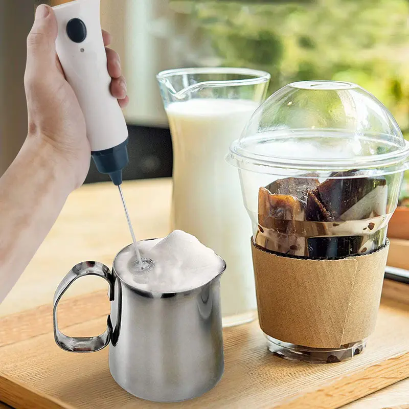 Máy tạo bọt cafe, tạo bọt sữa, đánh cacao, đánh trứng, socola, matcha sạc điện đánh cực khỏe - Máy đánh bọt 2 lò xo 6
