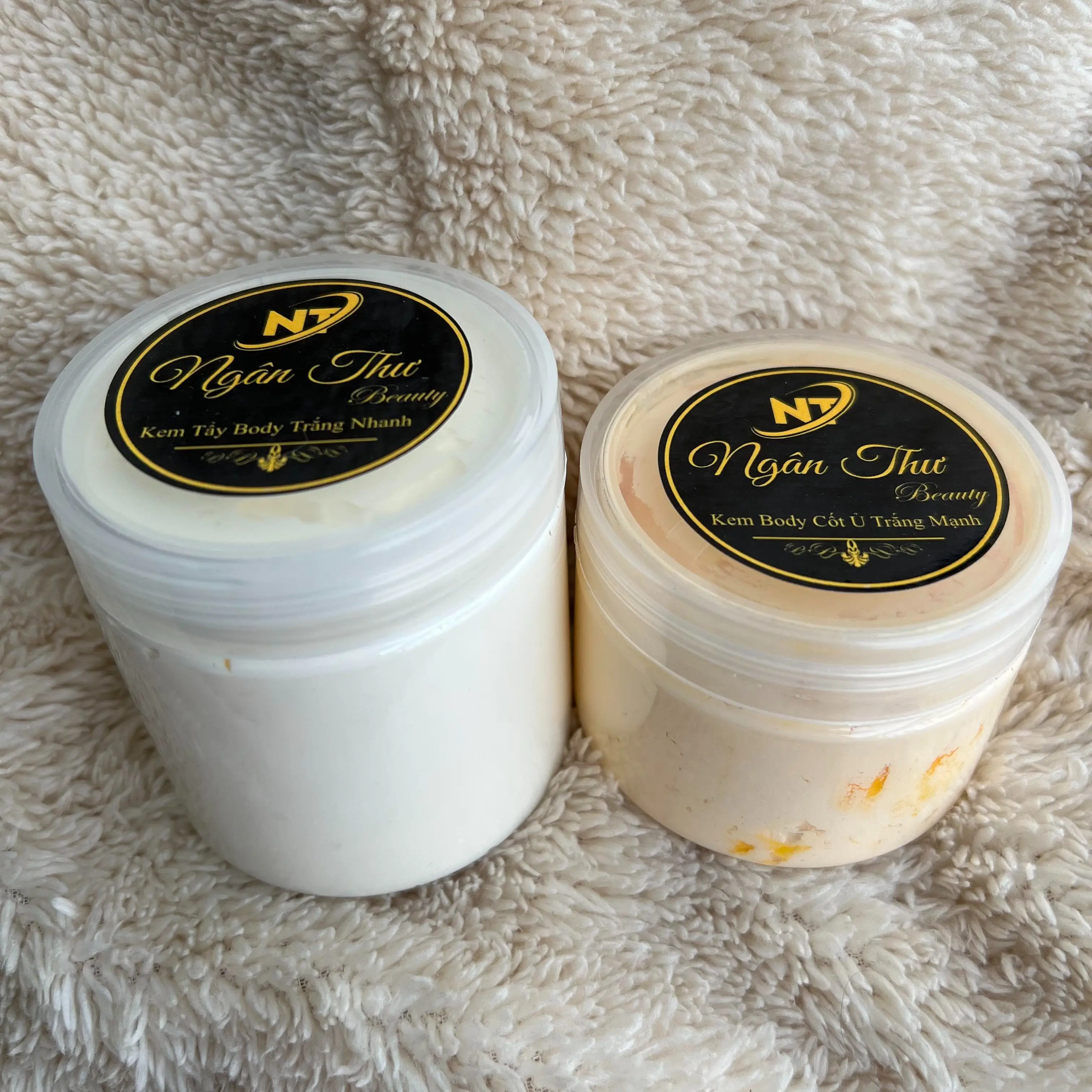Combo 2 Hũ Kem Trắng Nhanh 250G Kem Tẩy Hỗ Trợ Dưỡng Da Body + 150G Ủ Th Ngân Thư Women Nữ Dưỡng Body Kem Body