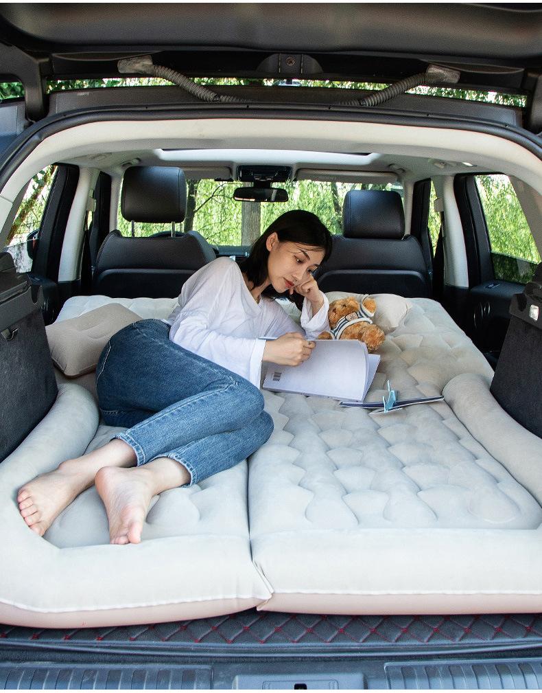 Product Introduction of Off-Road SUV Rear Seat Inflatable Mattress Portable Dual-Use Car Mattress Flocked Multi-Functional Inflatable Mattress 16