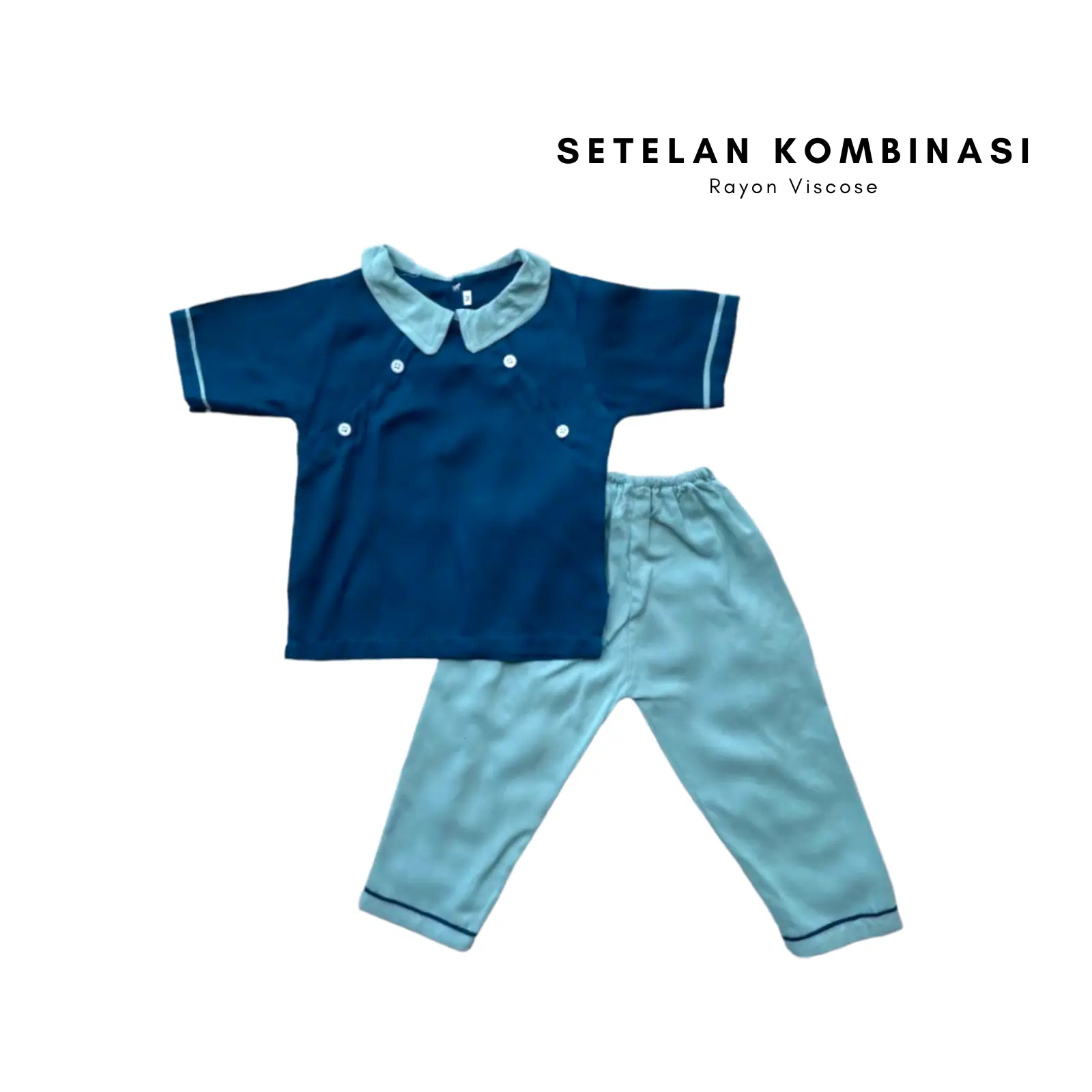 GM - (Unisex) Setelan piyama kombinasi anak bahan rayon super adem usia 1tahun sampai 4tahun tangan pendek celana panjang