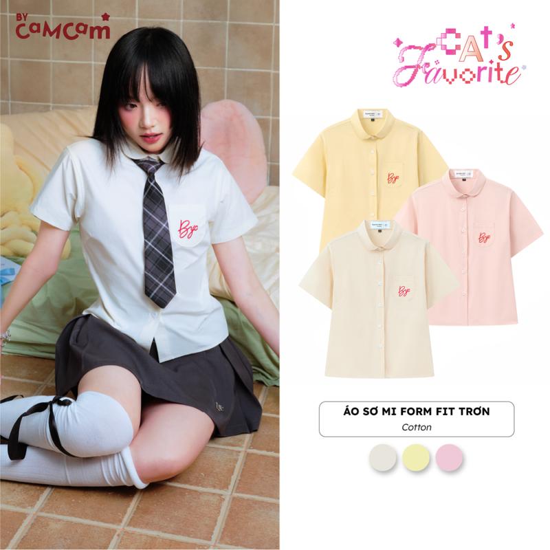Áo SƠ MI FORM FIT Trơn Nhiều Màu Thoáng Khí Đứng Form Phong Cách Streetwear Bycamcam