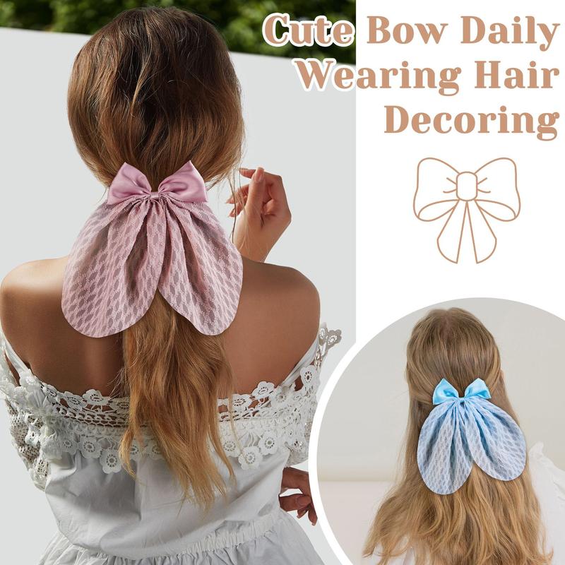 Product Introduction of Butterfly Bow Hair Clip Fresh Cute Ribbon Duckbill Clip Women Back of Head Hairpin Hair Accessory 2